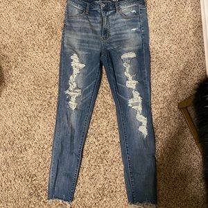 American eagle light wash ripped jeans